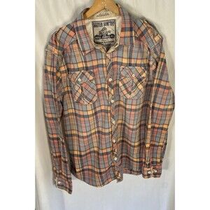 Scotch Company , The Indigo Journals, multi-plaid button down shirt XXL